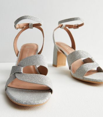 Silver sparkle hot sale sandals womens