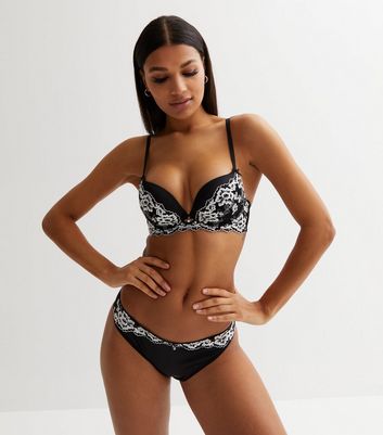 DesireSculpt – Black Floral Push-Up Bra main image 1