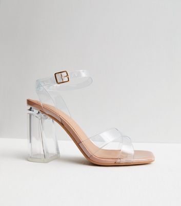 Colourless discount block heels