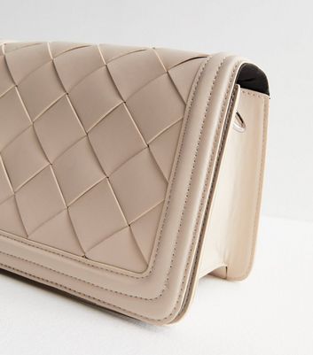 Cream Leather-Look Woven Cross Body Bag | New Look