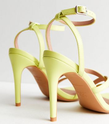 Sexy Summer Street Wear Yellow Womens Sandals 2022 Ankle Strap 10 cm  Stiletto Heels Open / Peep