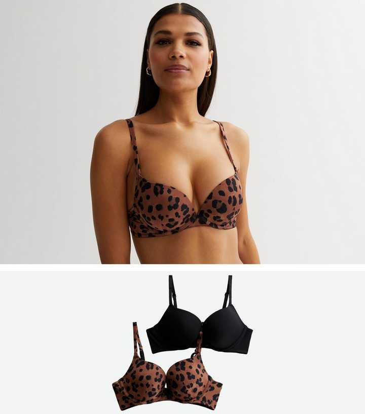 Buy Victoria's Secret Classic Brown Leopard Smooth Plunge Push Up Bra from  Next Denmark
