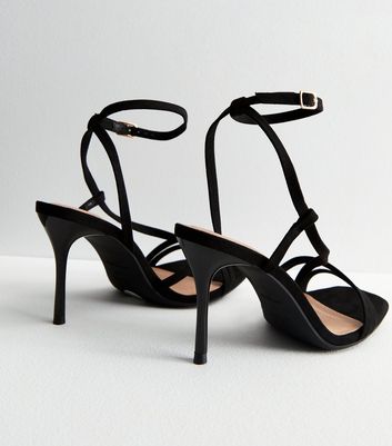 Wide fit best sale black strappy heels