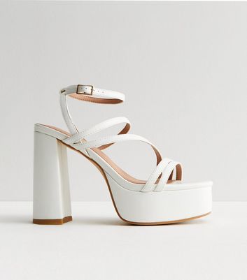 White block heel sandals new clearance look