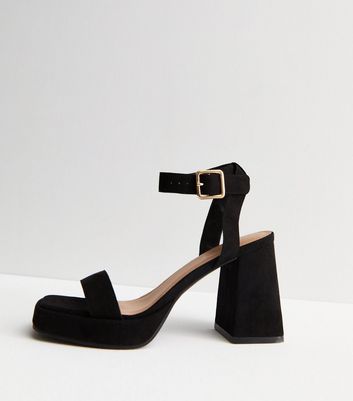 New look black platform heels best sale