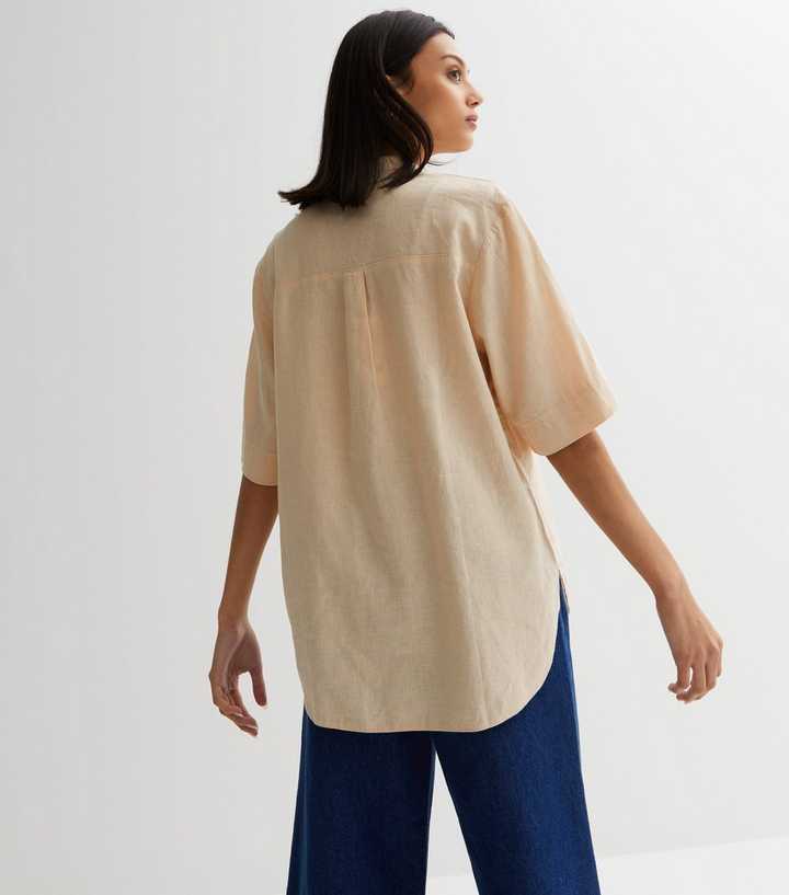 Linen Short Sleeve Shirts in Almost Apricot / OFFON CLOTHING -  Canada