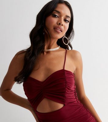 Burgundy slinky clearance dress