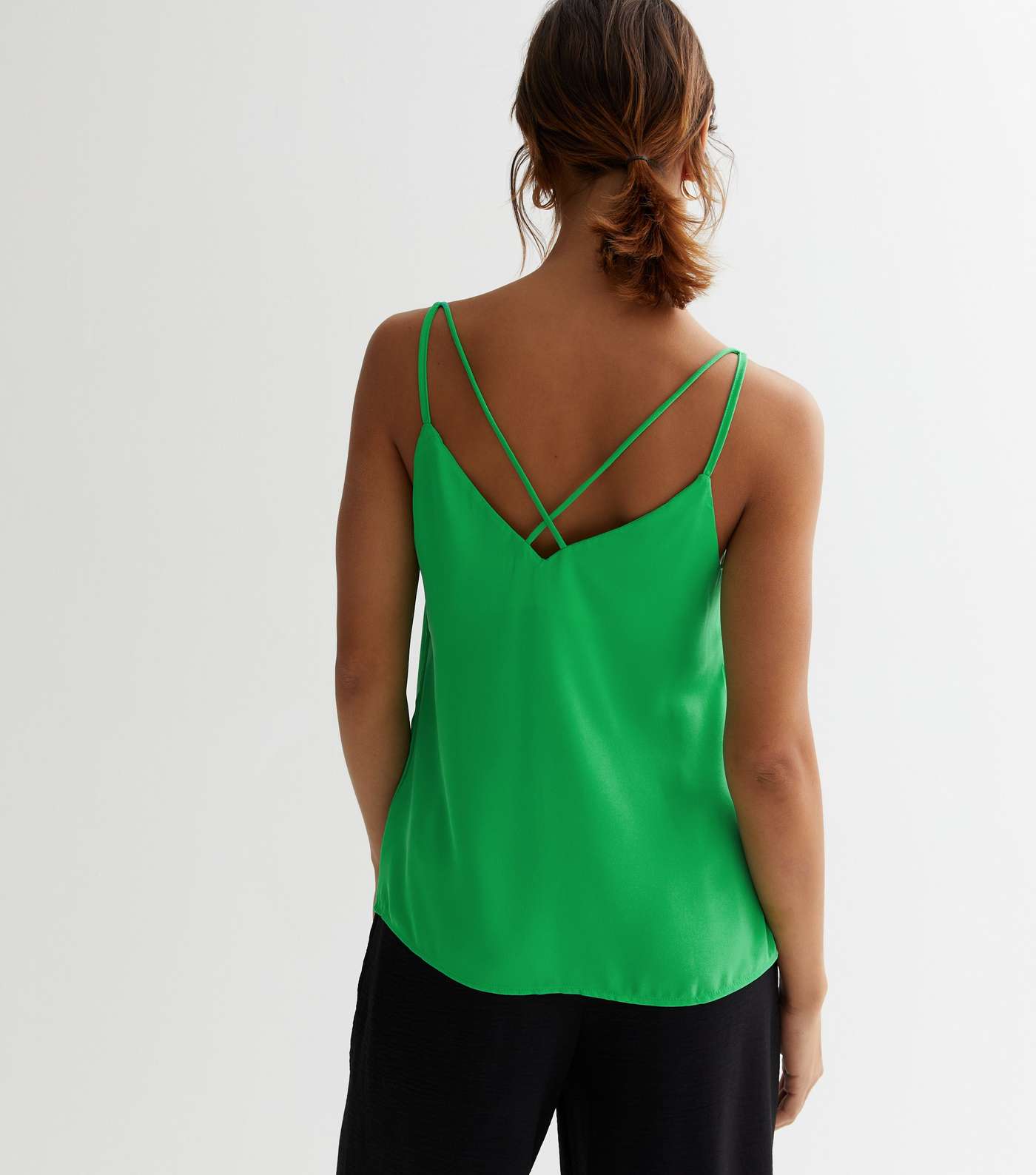 Green Cross Back Strappy Cami Top Image 4