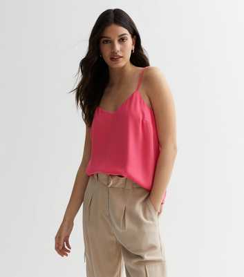 Bright Pink Cross Back Strappy Cami