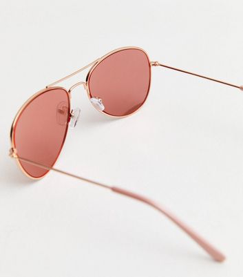 Rose tinted hotsell aviator sunglasses