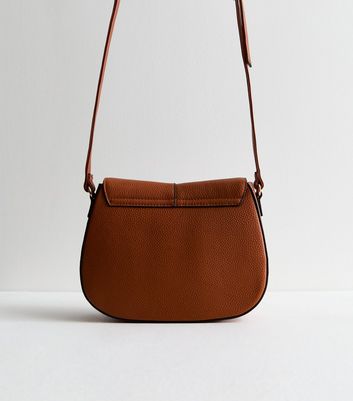 Tan Leather Look Saddle Cross Body Bag New Look