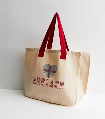 Cream England Football Glitter Logo Tote Bag