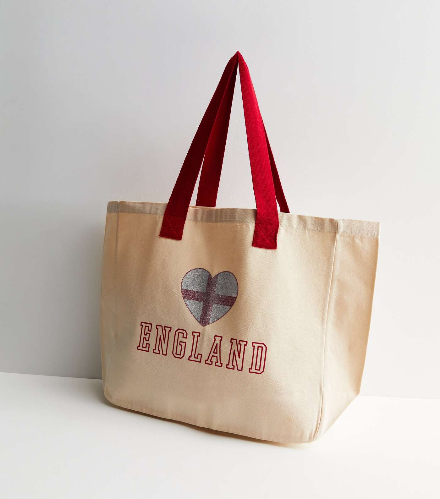 Cream England Football Glitter Logo Tote Bag