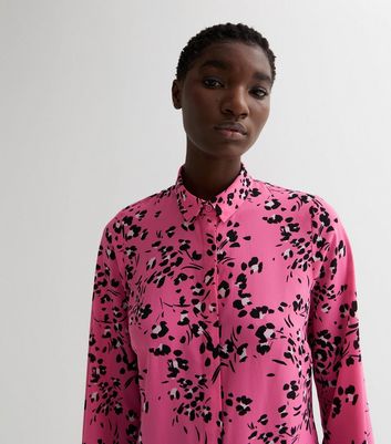 Pink Animal Print Long Sleeve Shirt New Look