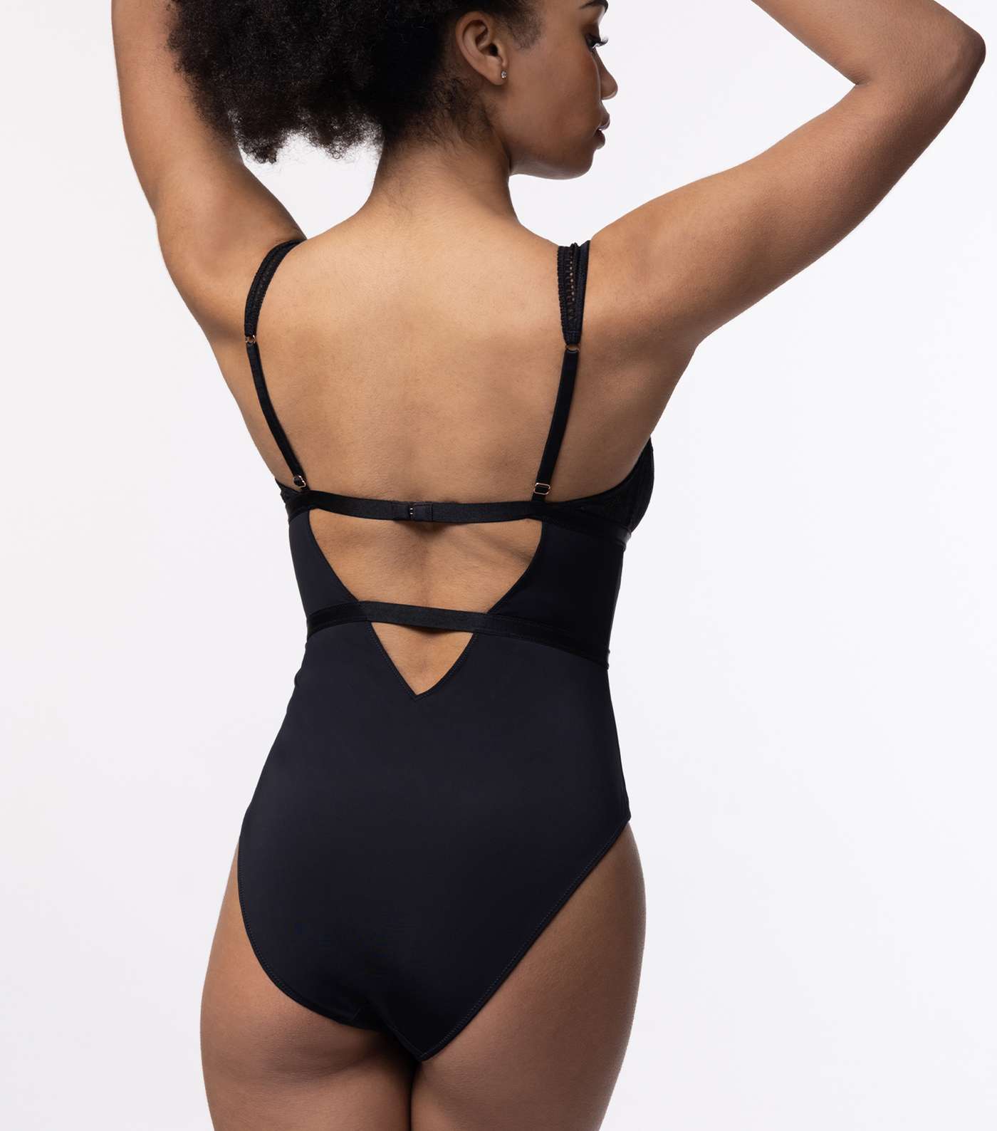 Dorina Black Mesh Plunge Bodysuit Image 3