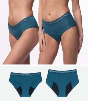 Dorina 2 Pack Teal Mesh Hipster Period Briefs
