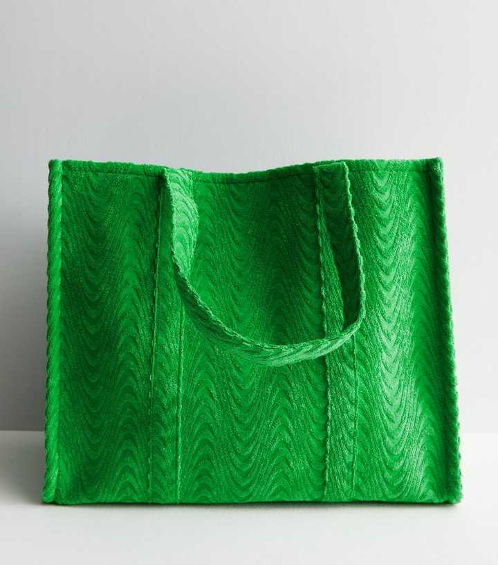 Green Embossed Towelling Large Tote Bag