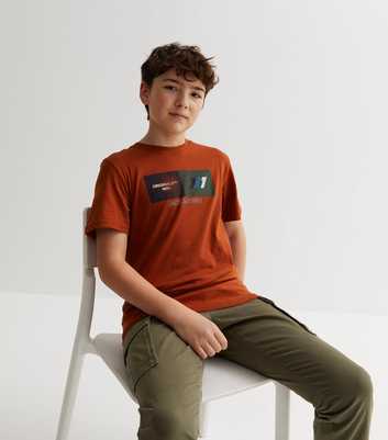 Jack & Jones Junior Rust Logo Crew T-Shirt