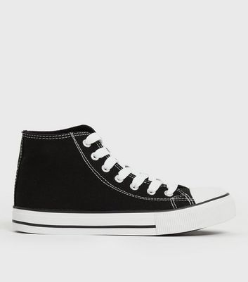 Black canvas high top sneakers on sale