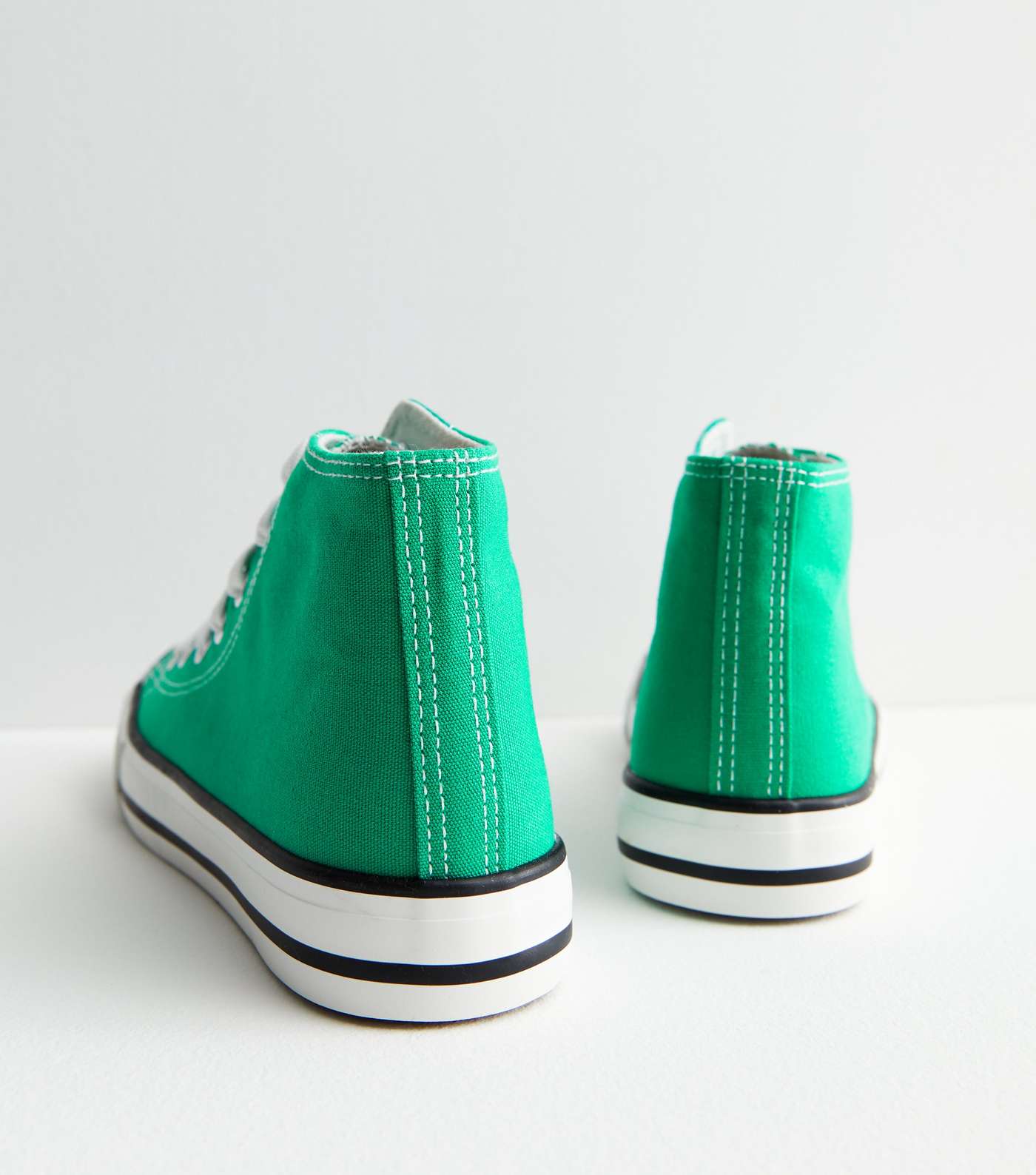 Green Canvas High Top Trainers Image 4