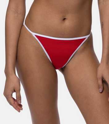 Dorina Red Contrast Trim Bikini Bottoms