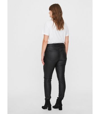 Vero Moda Bellagry High Waisted Coated Pant In Black  MYER