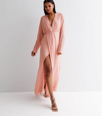 Plunge maxi on sale dress with sleeves