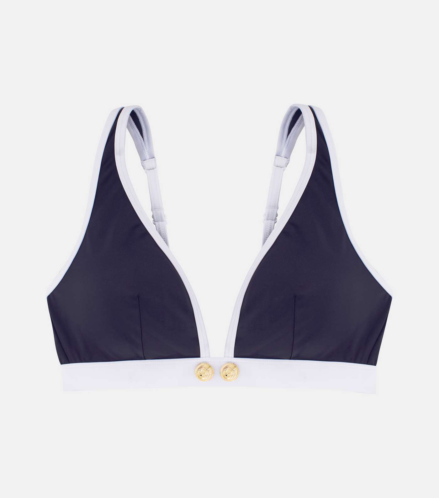 Dorina Navy Button Front Padded Bikini Top Image 5