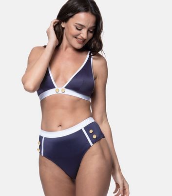 Navy high leg sales bikini bottoms