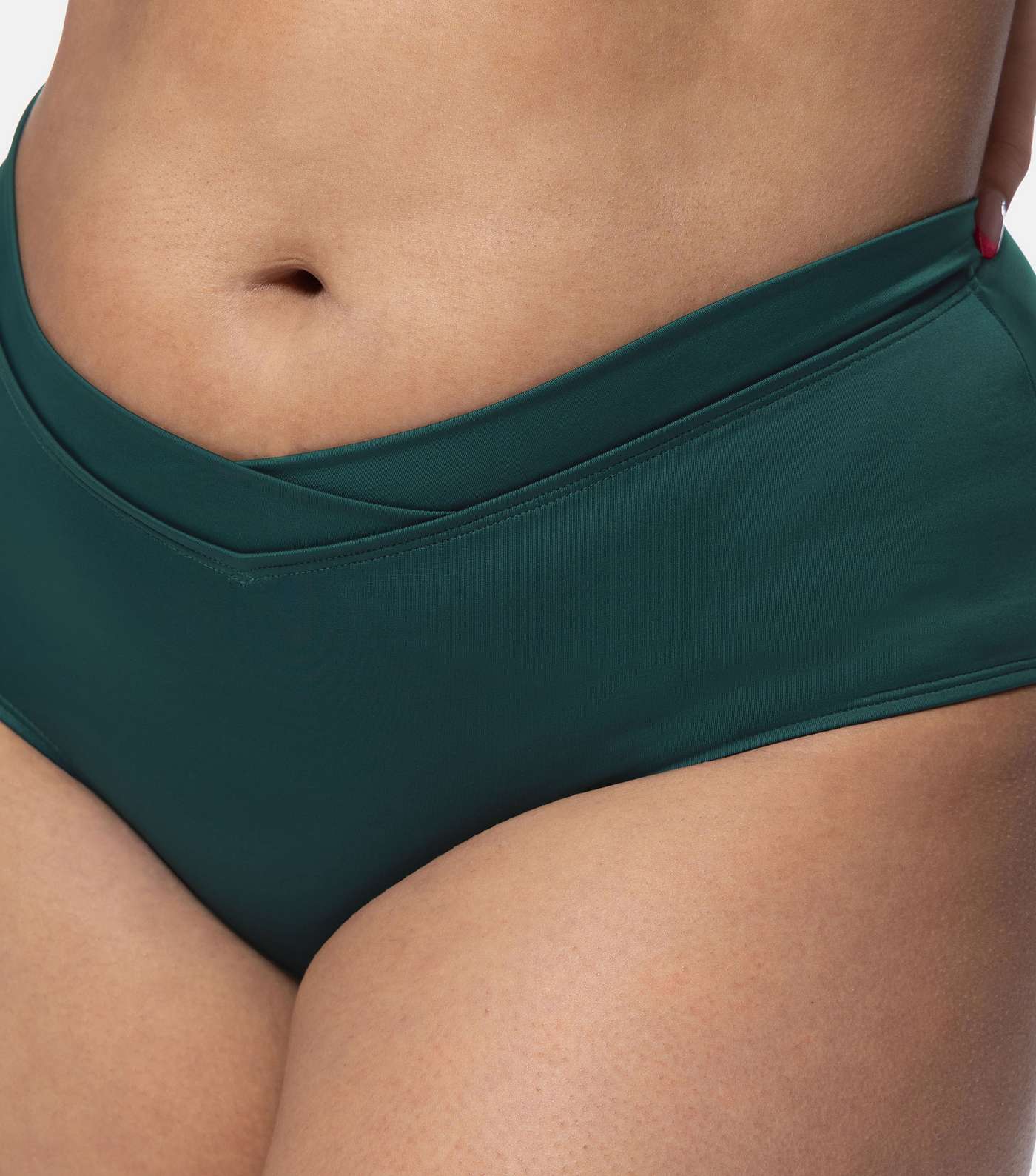Dorina Curve Dark Green Midi Full Coverage Bikini Bottoms Image 4