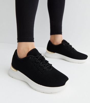 Womens black sales knitted trainers