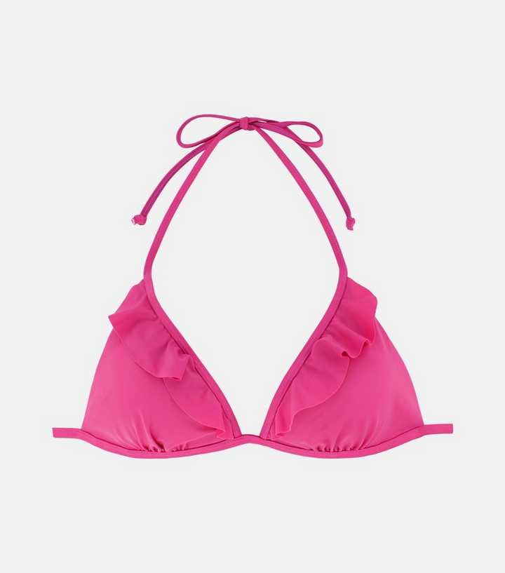Soft padded triangle bikini top RIVAGE vibrant pink - pink