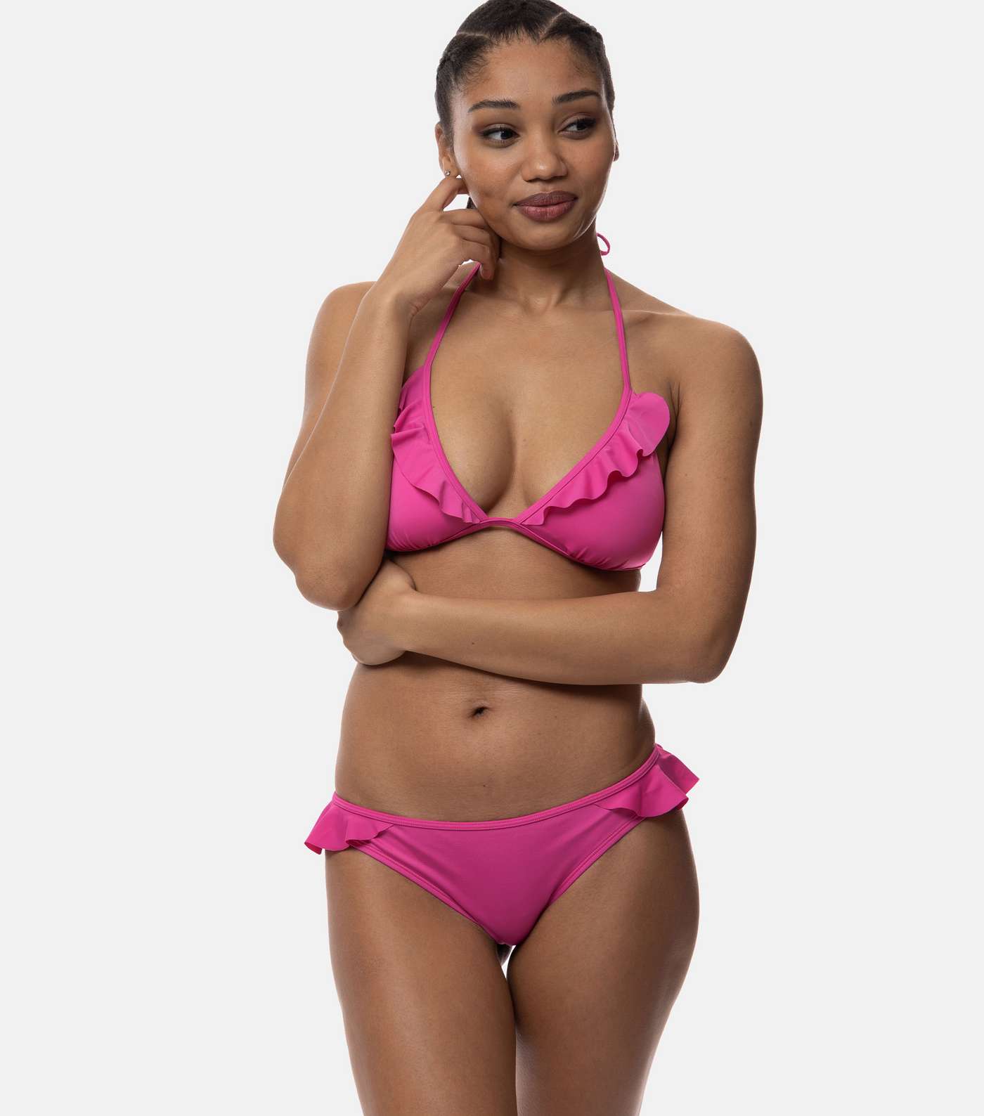 Dorina Bright Pink Frill Bikini Bottoms Image 2
