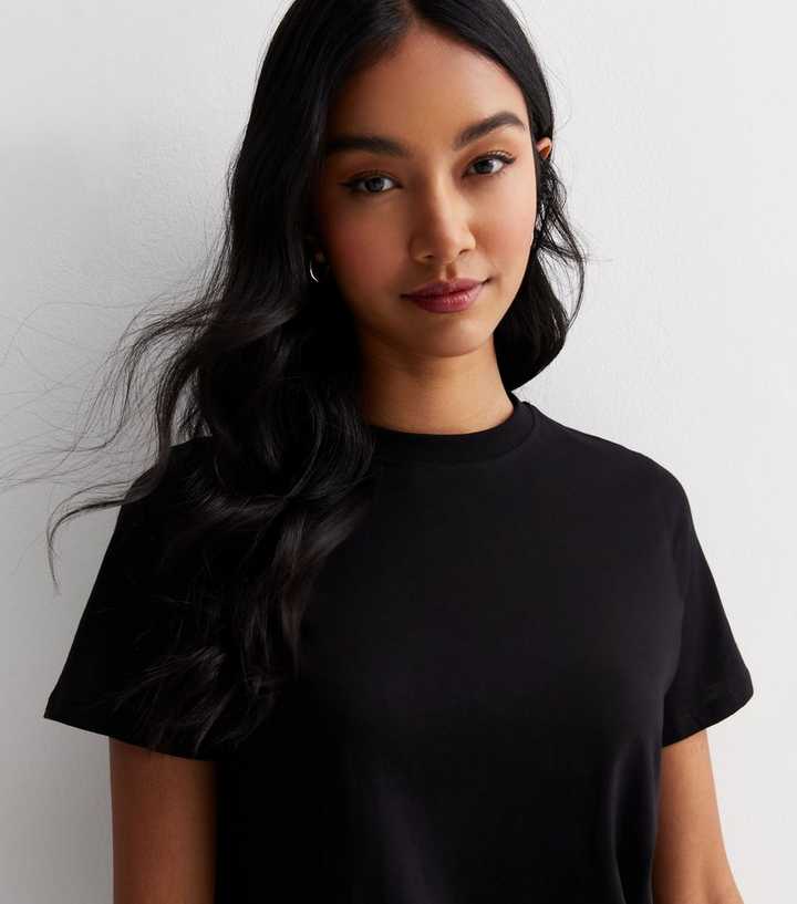 Black Cotton Crew Neck T-Shirt