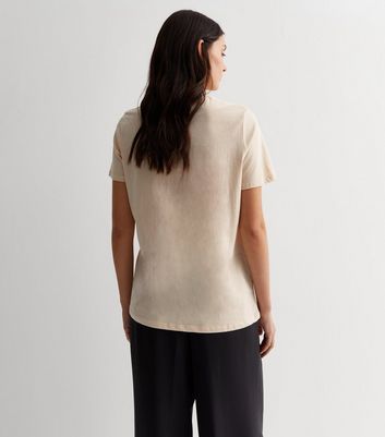 Cream Cotton Crew Neck T-Shirt | New Look