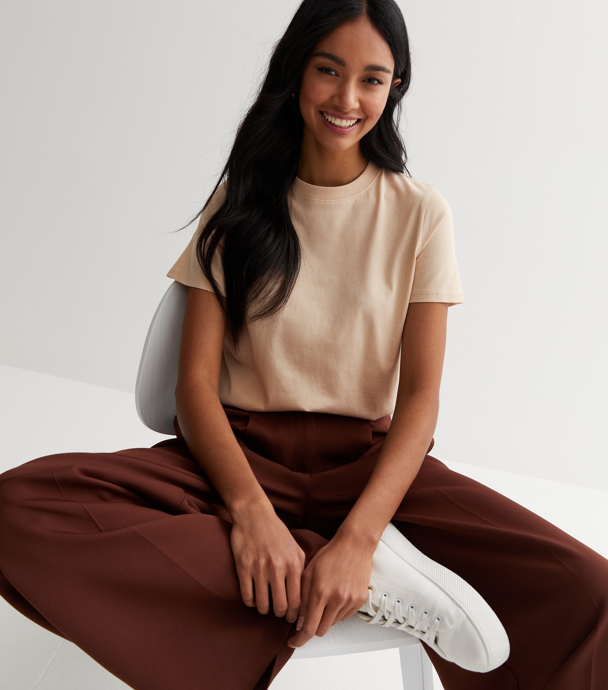 Women's Mink Crew Neck T-Shirt New Look