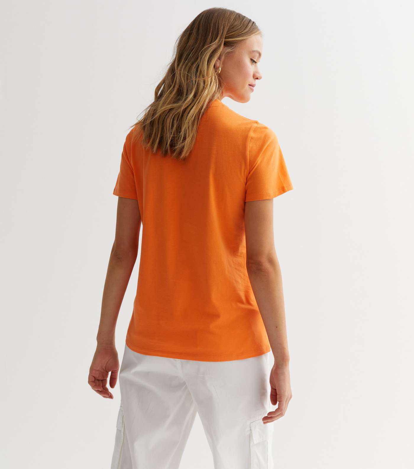 Orange Crew Neck T-Shirt Image 4