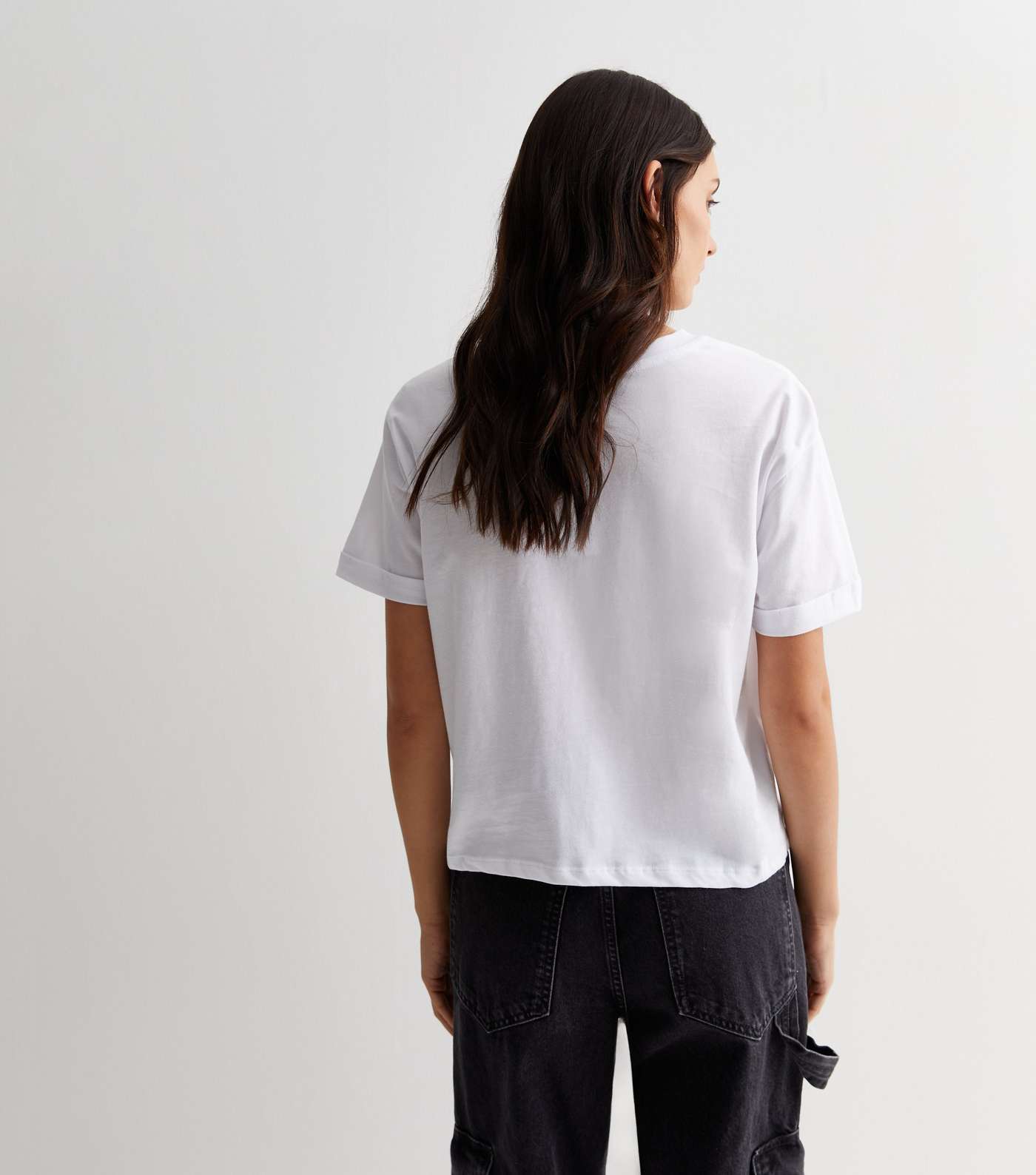 White Cotton Boxy T-Shirt Image 4