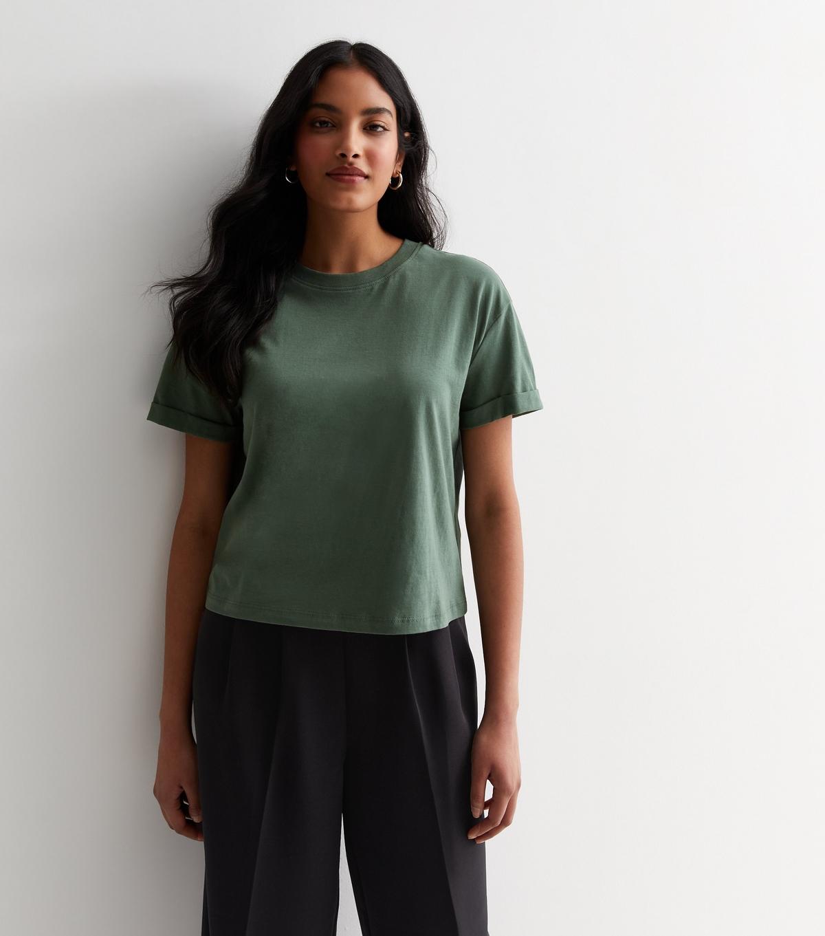 Women's Khaki Cotton Boxy T-Shirt New Look
