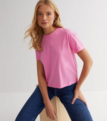 Mid Pink Jersey Boxy T-Shirt