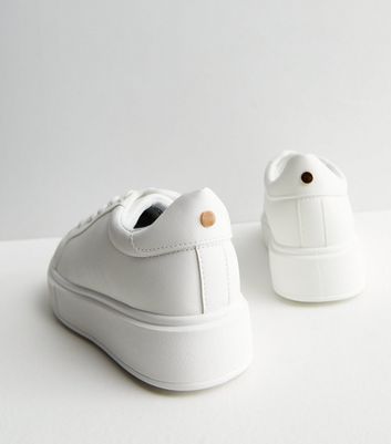 New look chunky white trainers on sale