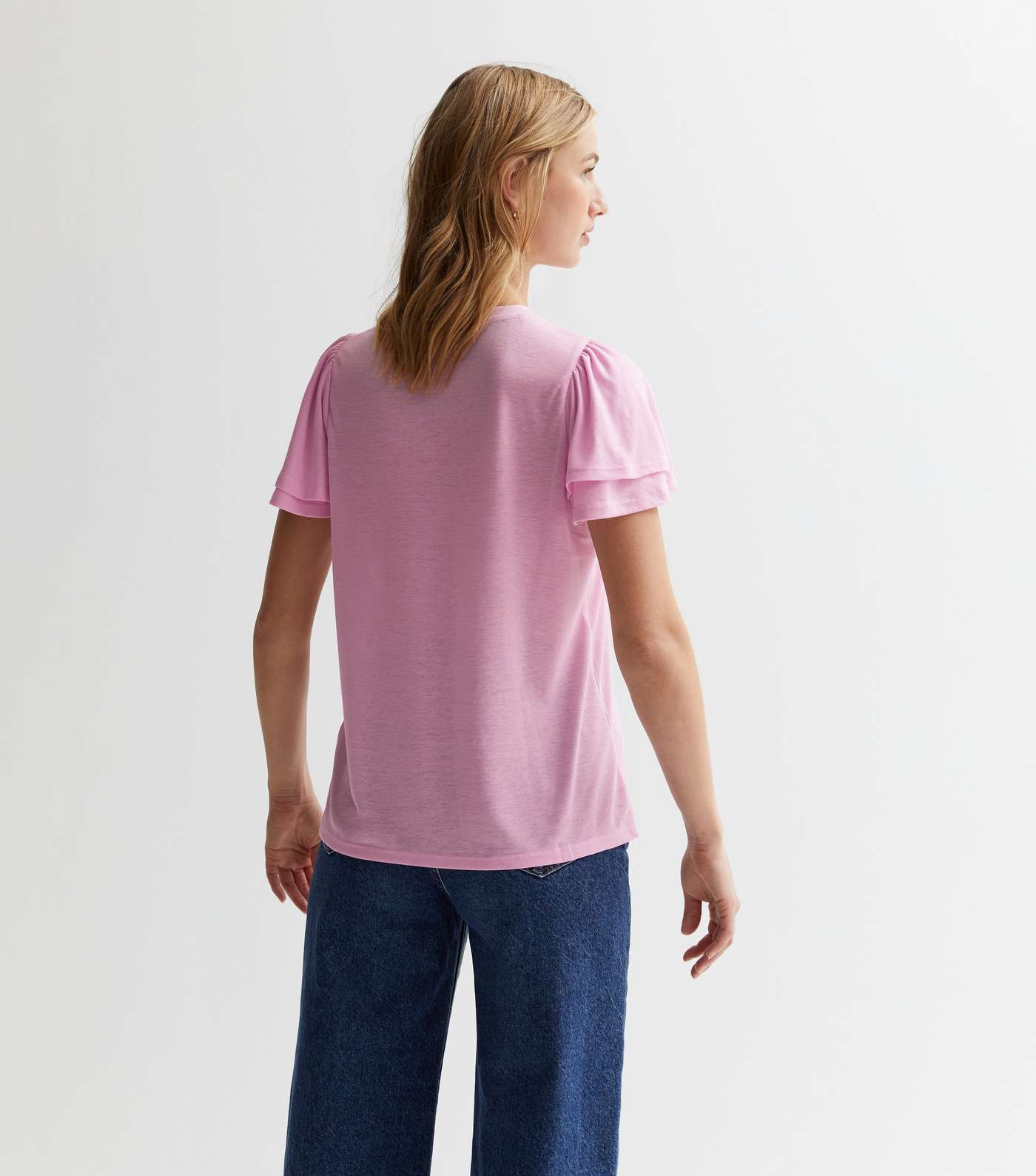 Mid Pink Flutter Sleeve T-Shirt Image 4