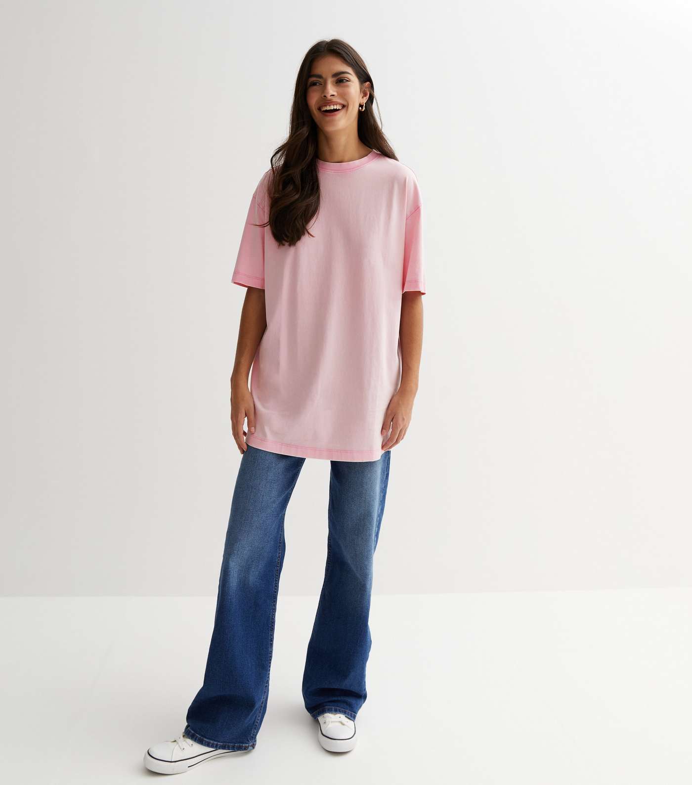 Pink Acid Wash Oversized T-Shirt Image 2