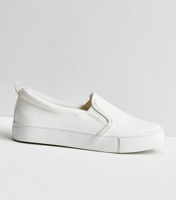 White slip on hot sale plimsolls womens