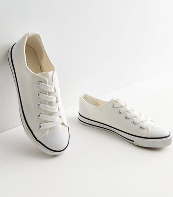 Ladies white deals canvas sneakers