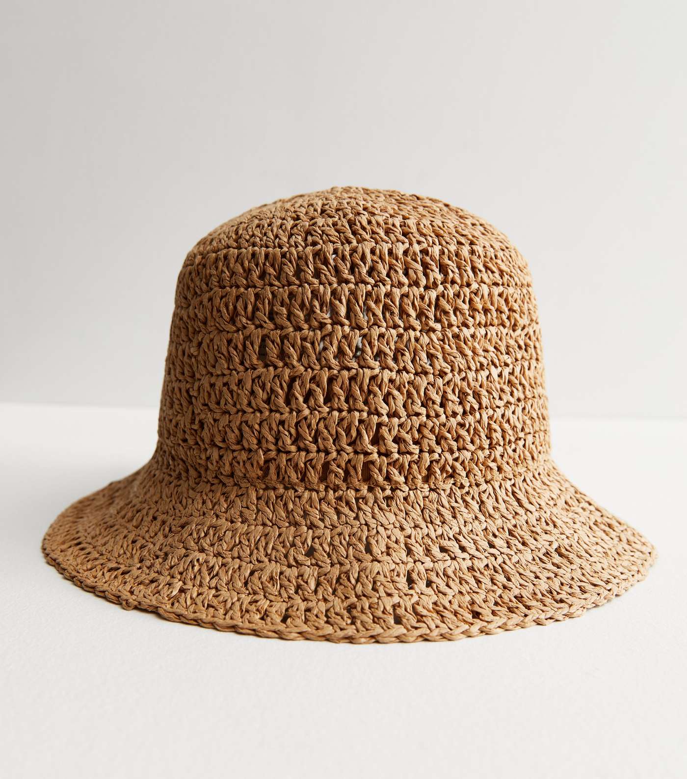 Girls Stone Woven Straw Effect Bucket Hat Image 2