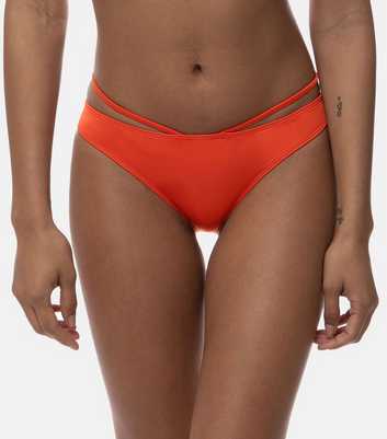 Dorina Bright Orange Strappy Brazilian Bikini Bottoms