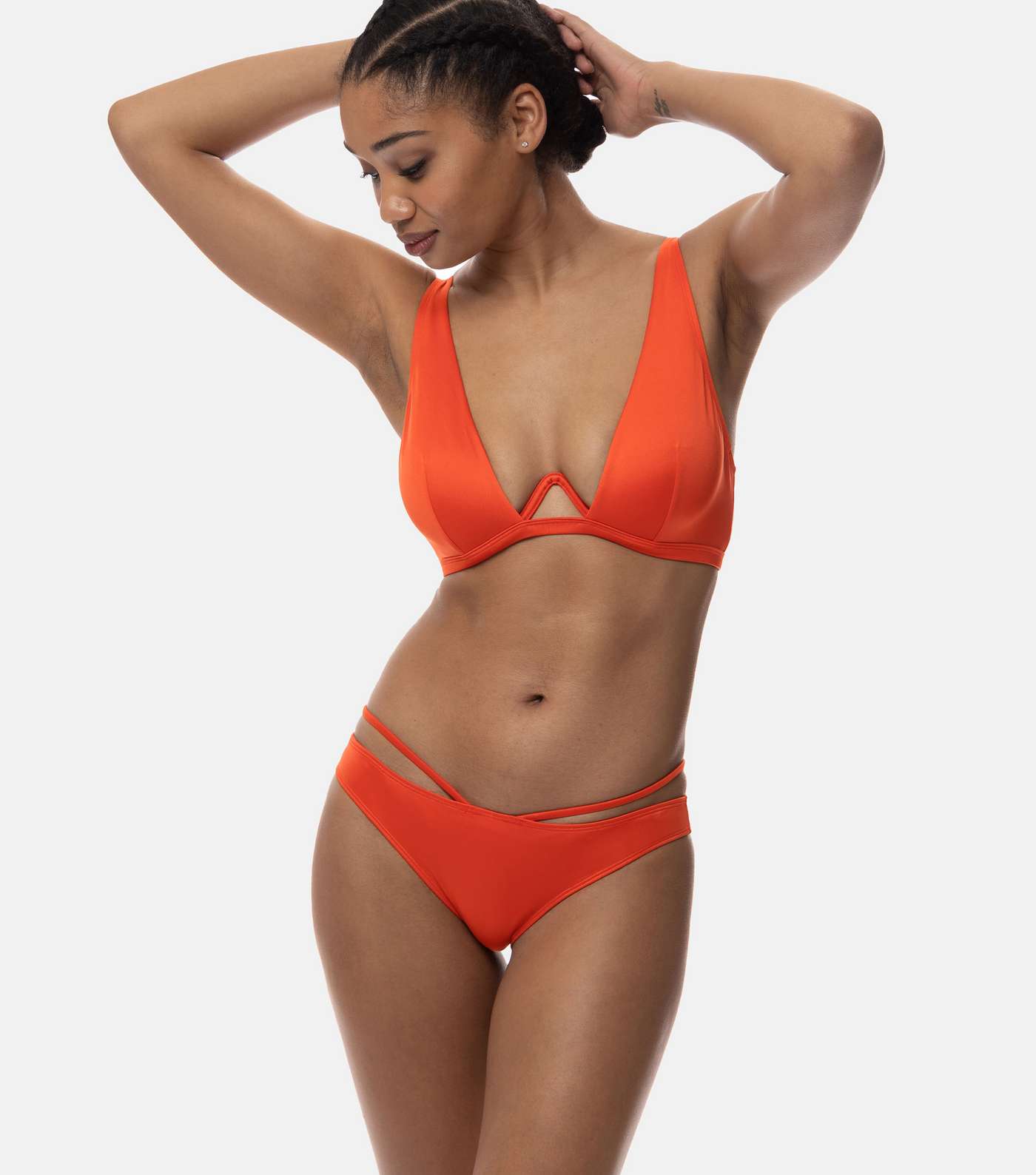 Dorina Bright Orange Strappy Brazilian Bikini Bottoms Image 2