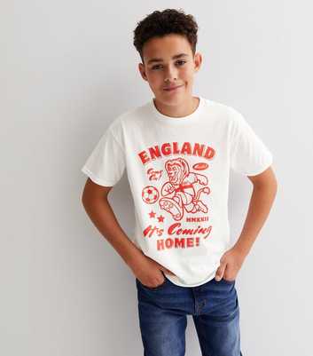 Boys White England Football Logo T-Shirt