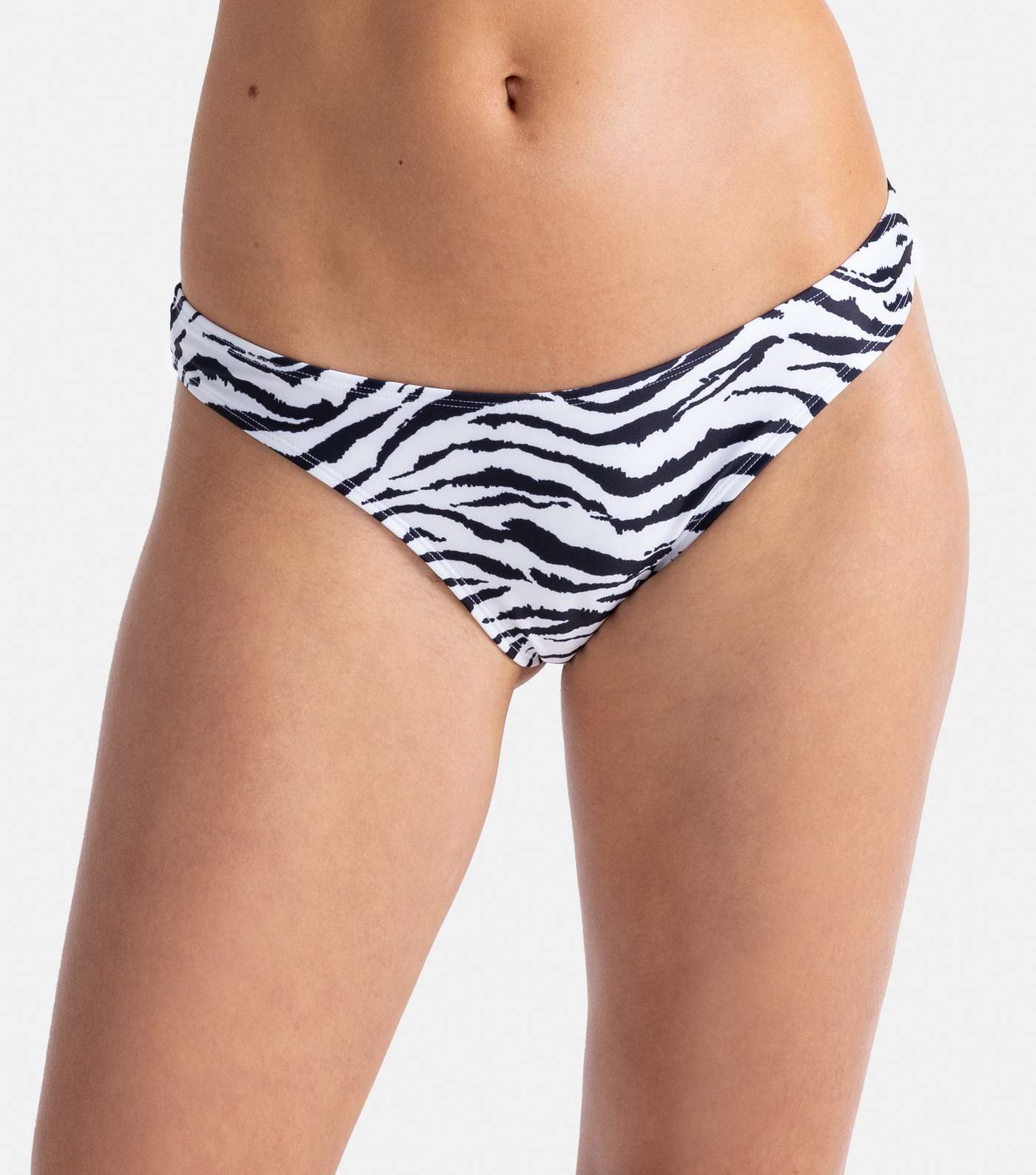 Dorina Black Zebra Print High Leg Bikini Bottoms